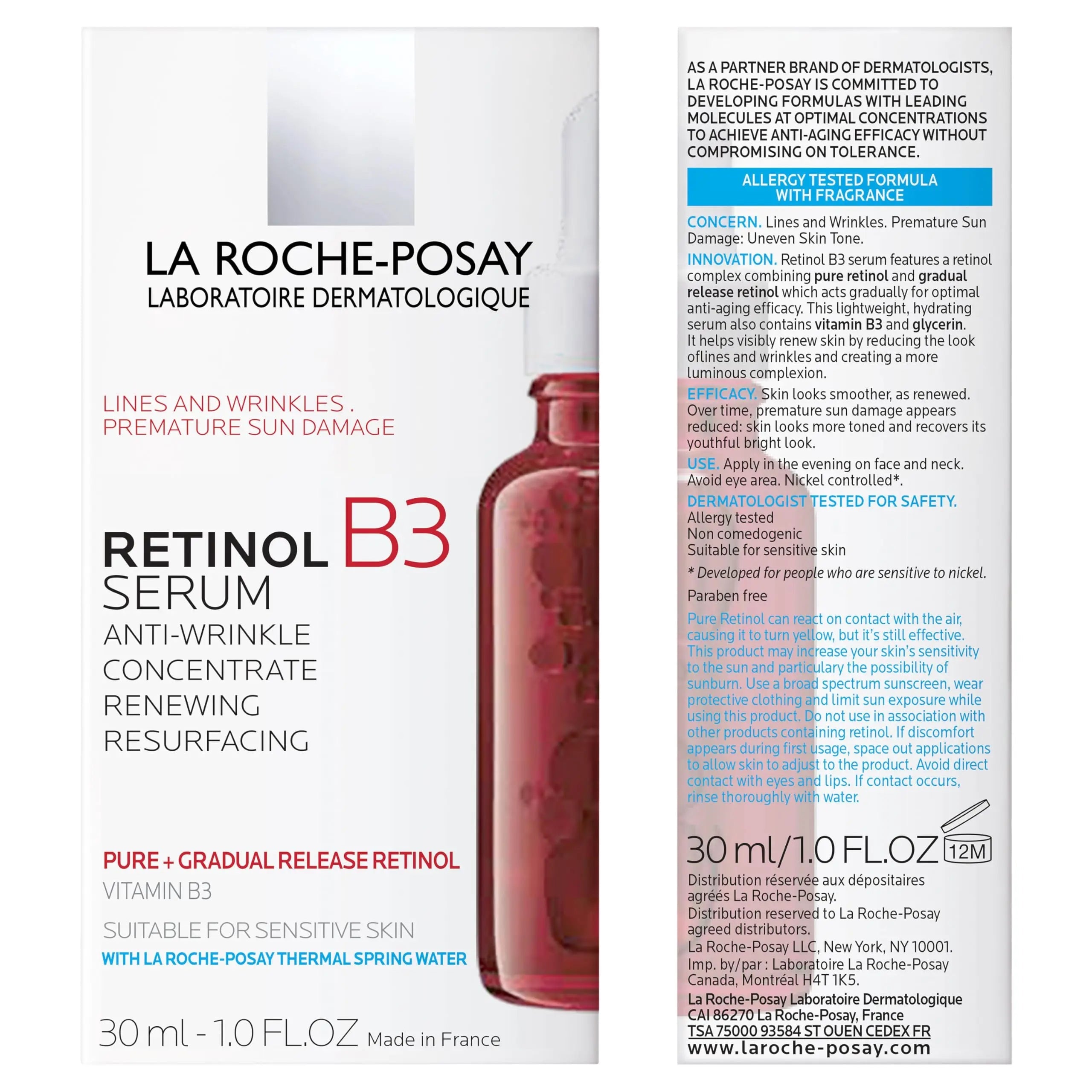 La Roche-Posay Pure Retinol Face Serum with Vitamin B3, Anti Aging Face Serum for Lines, La Roche-Posay Au supplements