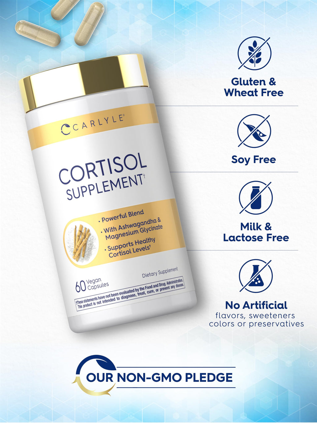 Carlyle Cortisol Supplement | 60 Vegan Capsules | Ashwagandha & Magnesium Complex | Non-GMO, Gluten Free Carlyle Au supplements