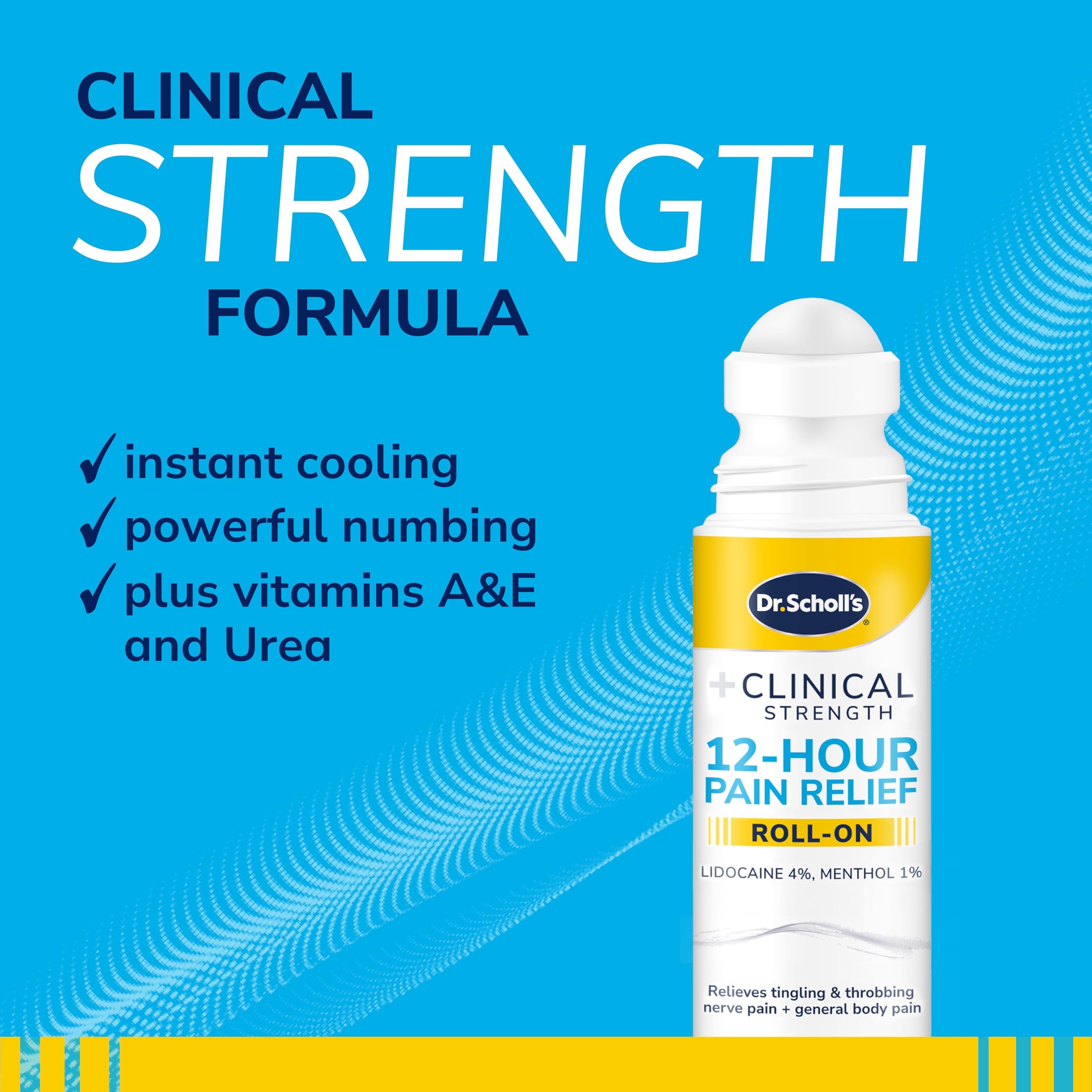 Dr. Scholl’s Clinical Strength 12-Hour Pain Relief Liquid Roll-On, 3 oz - 4% Lidocaine for Powerful Numbing, Instant Cooling Pain Relief with Menthol, Added Urea, Use on Hands, Feet, Neck, Back & Legs Dr. Scholl's Au supplements