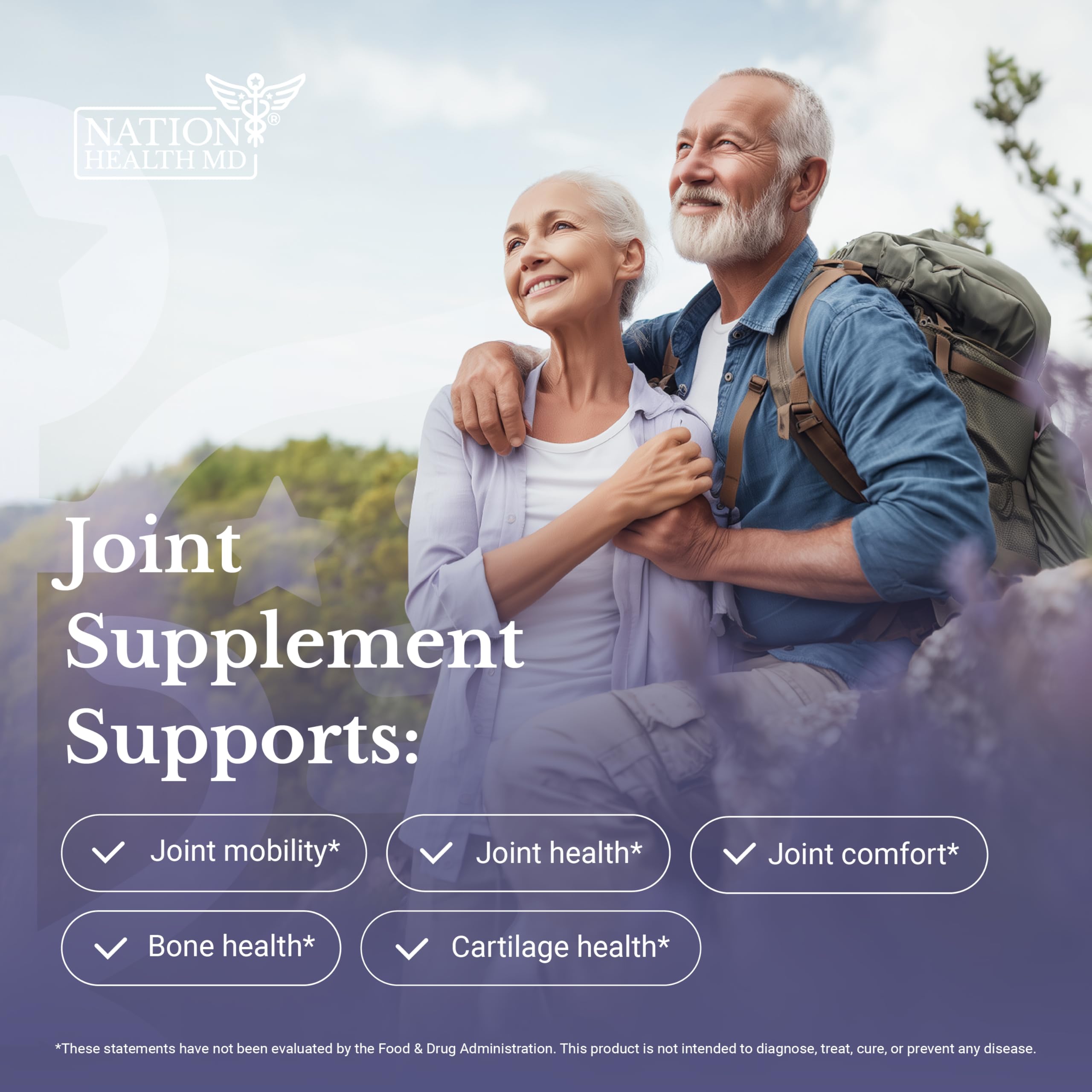 NATION HEALTH MD Joint Complex - Joint & Cartilage Health - Joint Support Supplement with Calcium, NEM Eggshell Membrane, Boswellia Serrata - Knee Supplements for Men & Women, 60 Capsules NATION HEALTH MD Au supplements