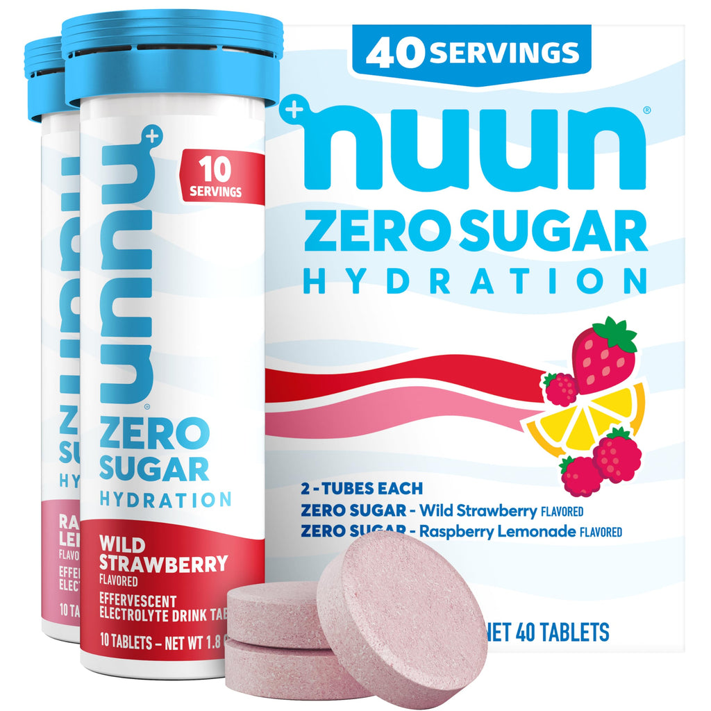 Nuun Zero Sugar Hydration Electrolyte Tablets - Magnesium, Calcium, Potassium, Chloride & Sodium, Light & Delicious Fruit Flavors, No Sugar, Gluten Free, Vegan