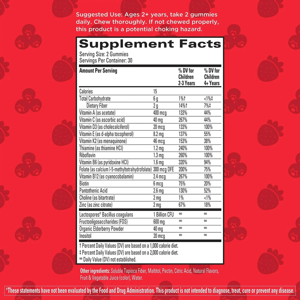 Hyland's Kids Multivitamin + Digestive Support Children's Supplement, Sugar Free Mixed Berry Flavored Gummies with Probiotics & Fiber, 60ct Bottle Hyland's Au supplements