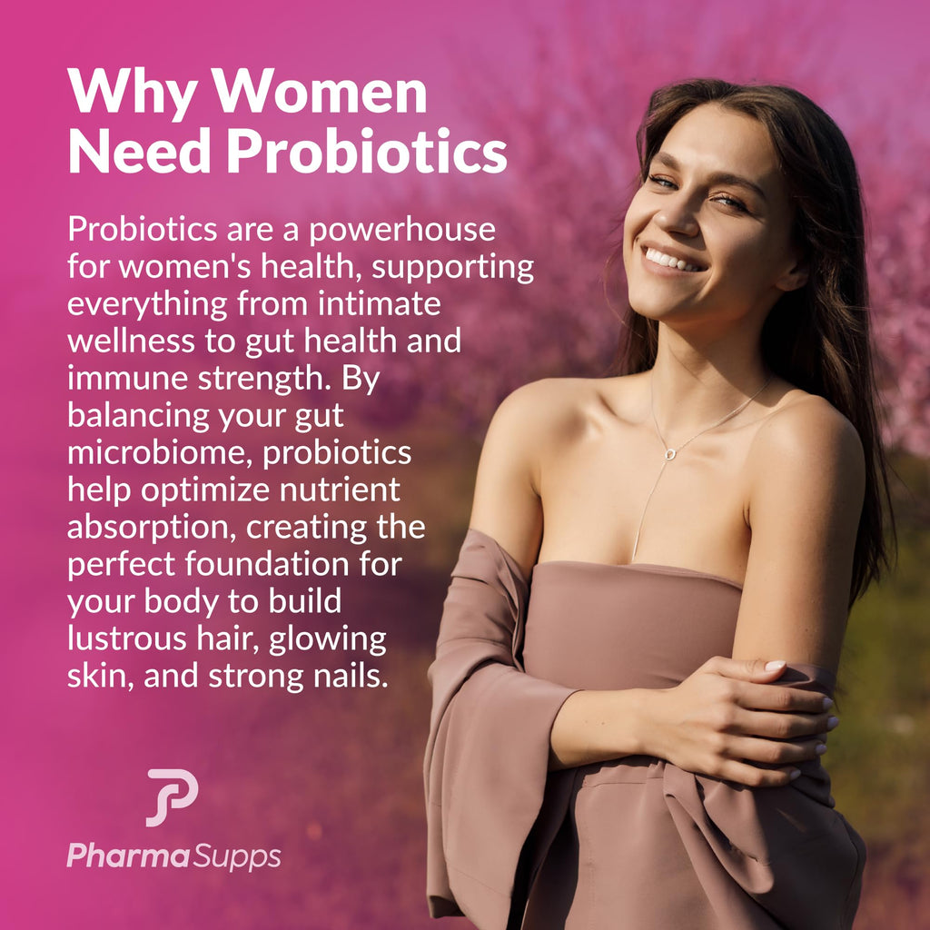 ADVANCED Women's Probiotics for Gut Health - Hair, Skin, & Nails Vitamins Support - 50 Billion CFU w/ Collagen, Biotin & Keratin - Probiotic Supplement for Digestive Health & Bloating Relief, USA-Made PharmaSupps Au supplements