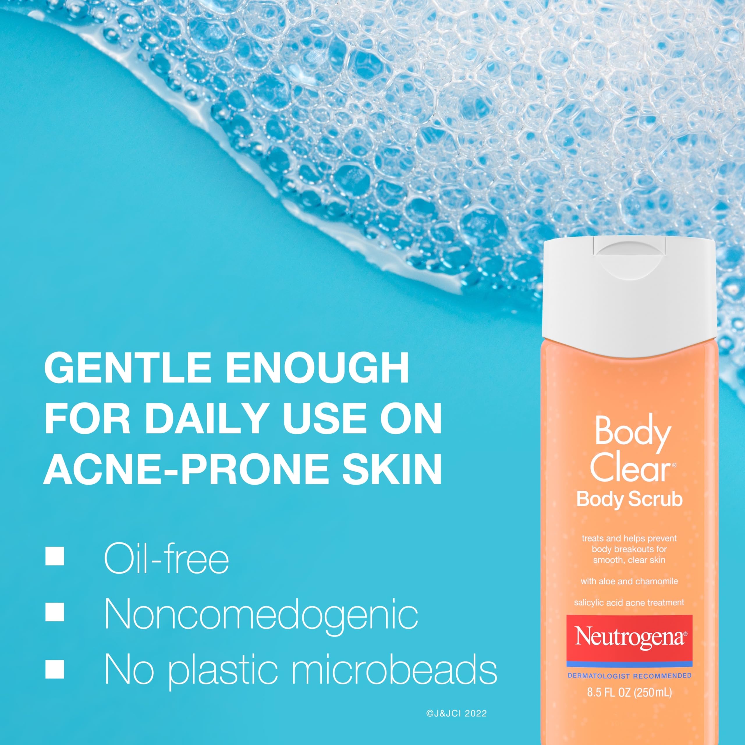 Neutrogena Body Clear Acne Body Wash and Exfoliating Body Scrub, 2% Salicylic Acid Cleanser, Chest, Shoulder & Back Acne Treatment