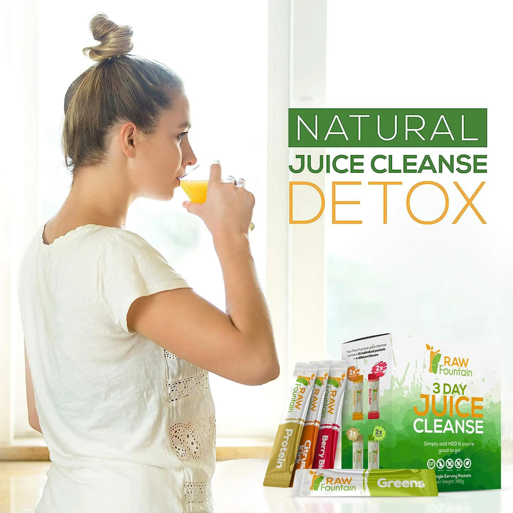 Raw Fountain 3 Day Juice Cleanse Detox, Weight Management Program, 24 Powder Packets Raw Fountain Au supplements