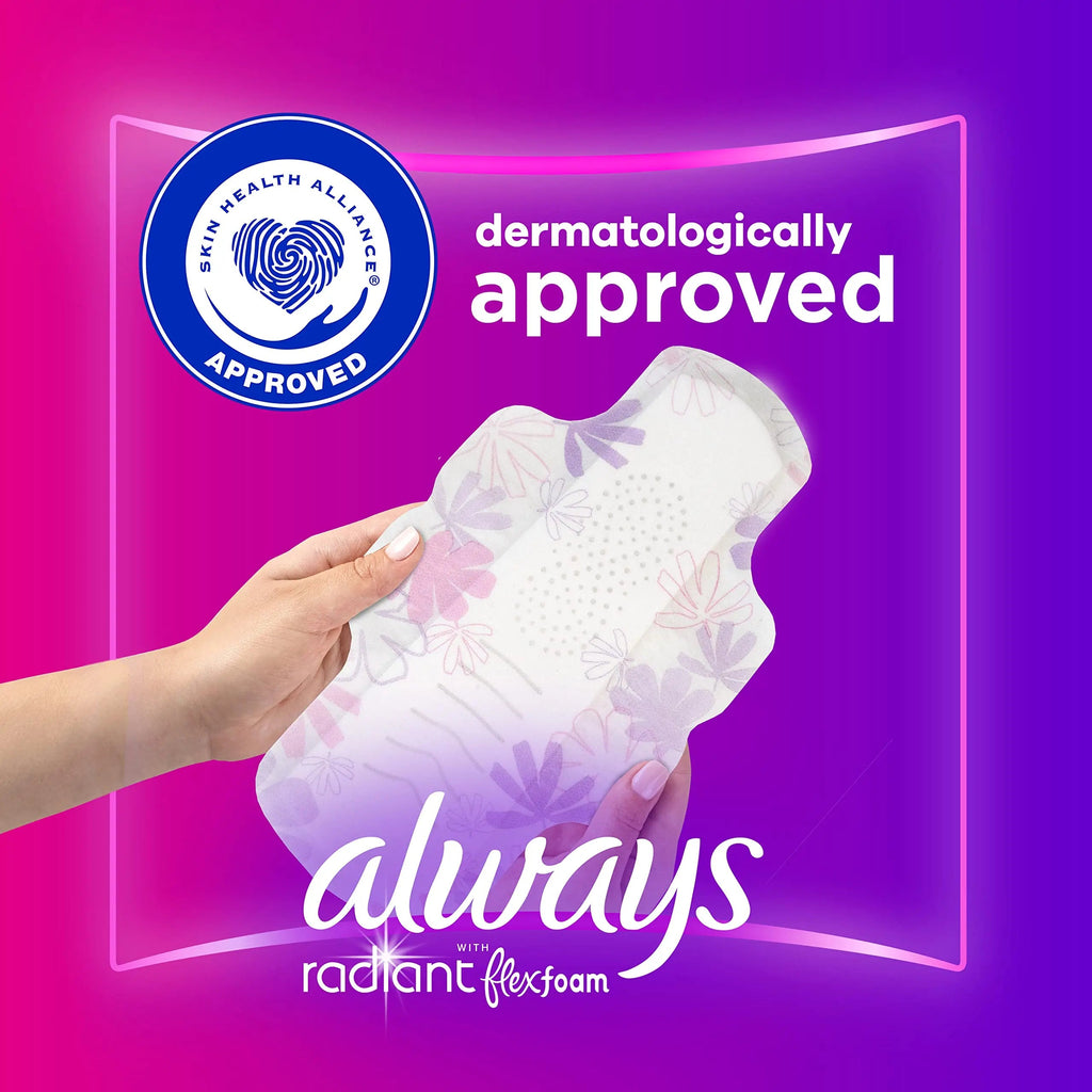 Always Radiant Feminine Pads For Women, Size 3 Extra Heavy Absorbency, With Flexfoam Always Au supplements