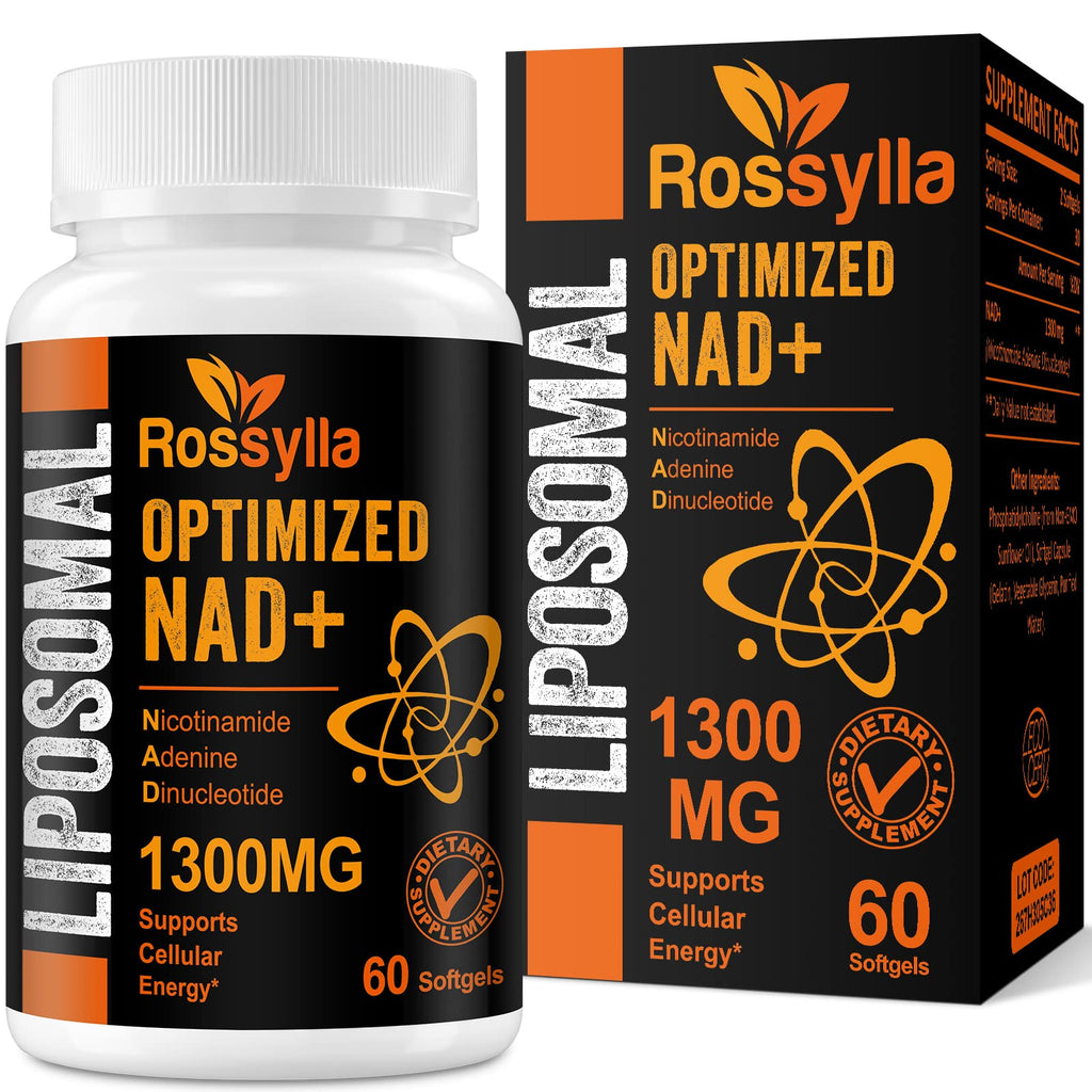 Rossylla 1300 MG Liposomal NAD+ Supplement | Highest Absorption | Purest NAD Supplemet to Boost NAD+ Effetively | Boosting NAD+ Supplement for Aging Defese, Cellular Energy, Longevity | 120 Count Rossylla Au supplements