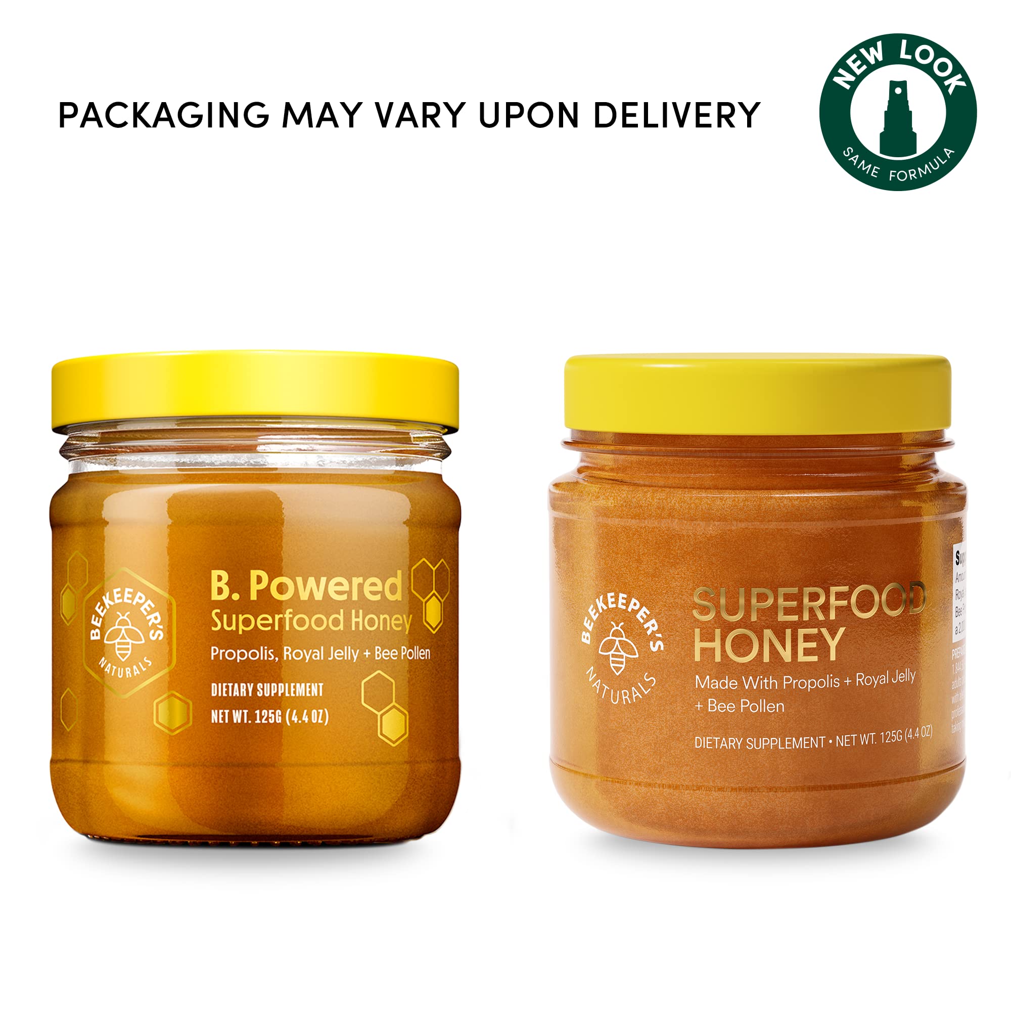 Superfood Honey by Beekeeper's Naturals - Bee Pollen, Royal Jelly, Propolis, Honey - Natural Energy, Immune Support