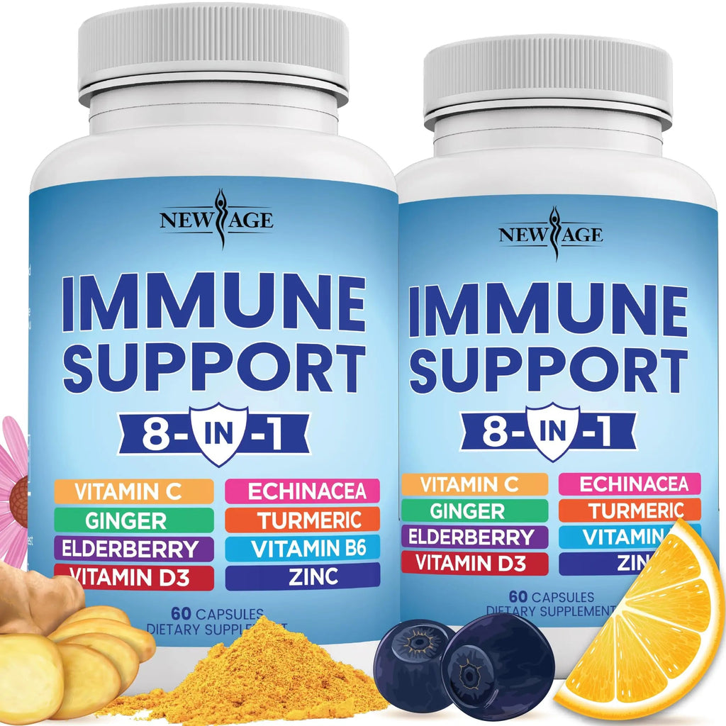 NEW AGE 8 in 1 Immune Support Booster Supplement with Echinacea, Vitamin C NEW AGE Au supplements