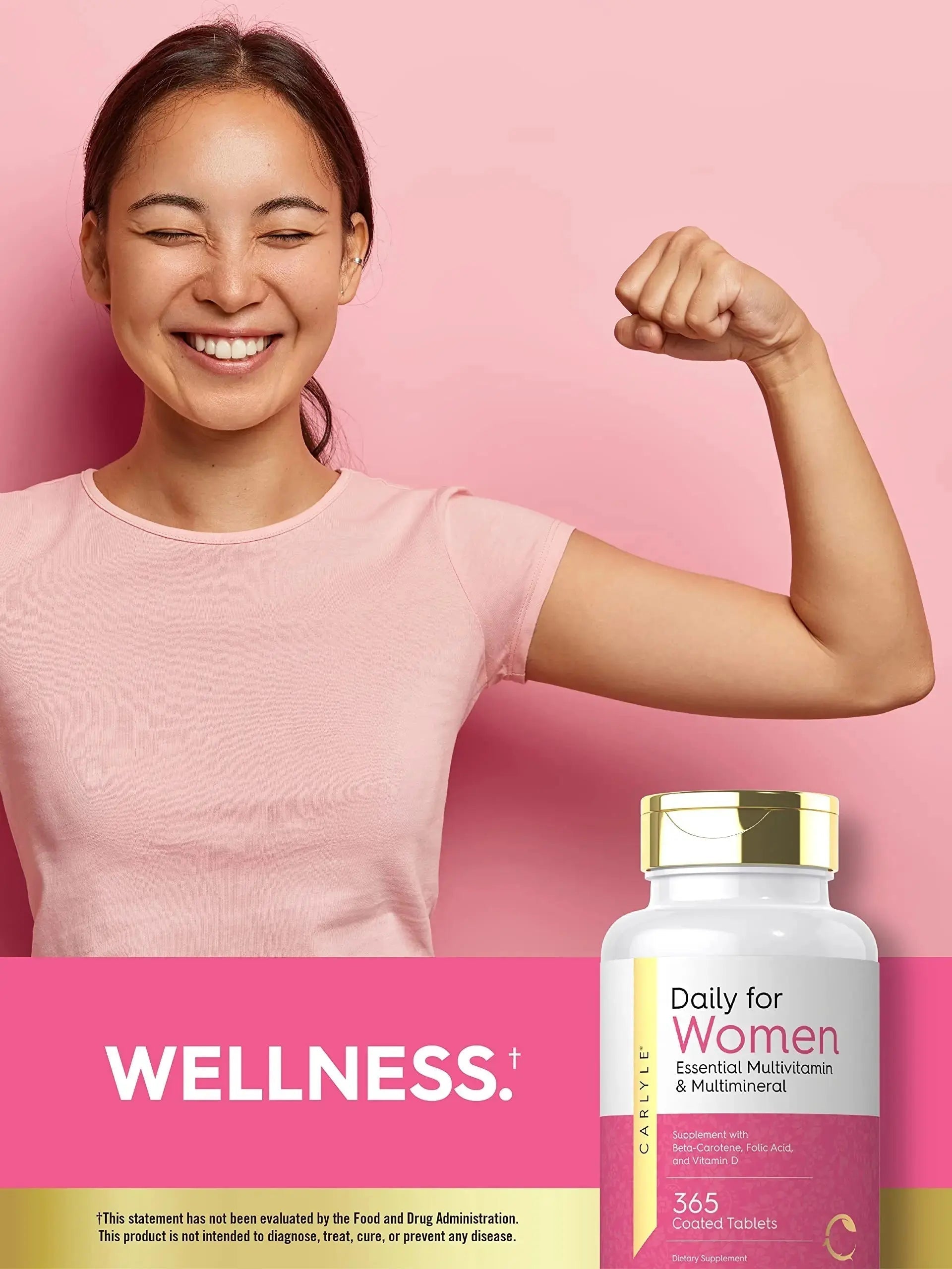 Carlyle Women's Daily Multivitamin and Multimineral Supplement | 365 Tablets | Beta-Carotene, Folic Acid and Vitamin D | Non-GMO, Gluten Free Pills Carlyle Au supplements