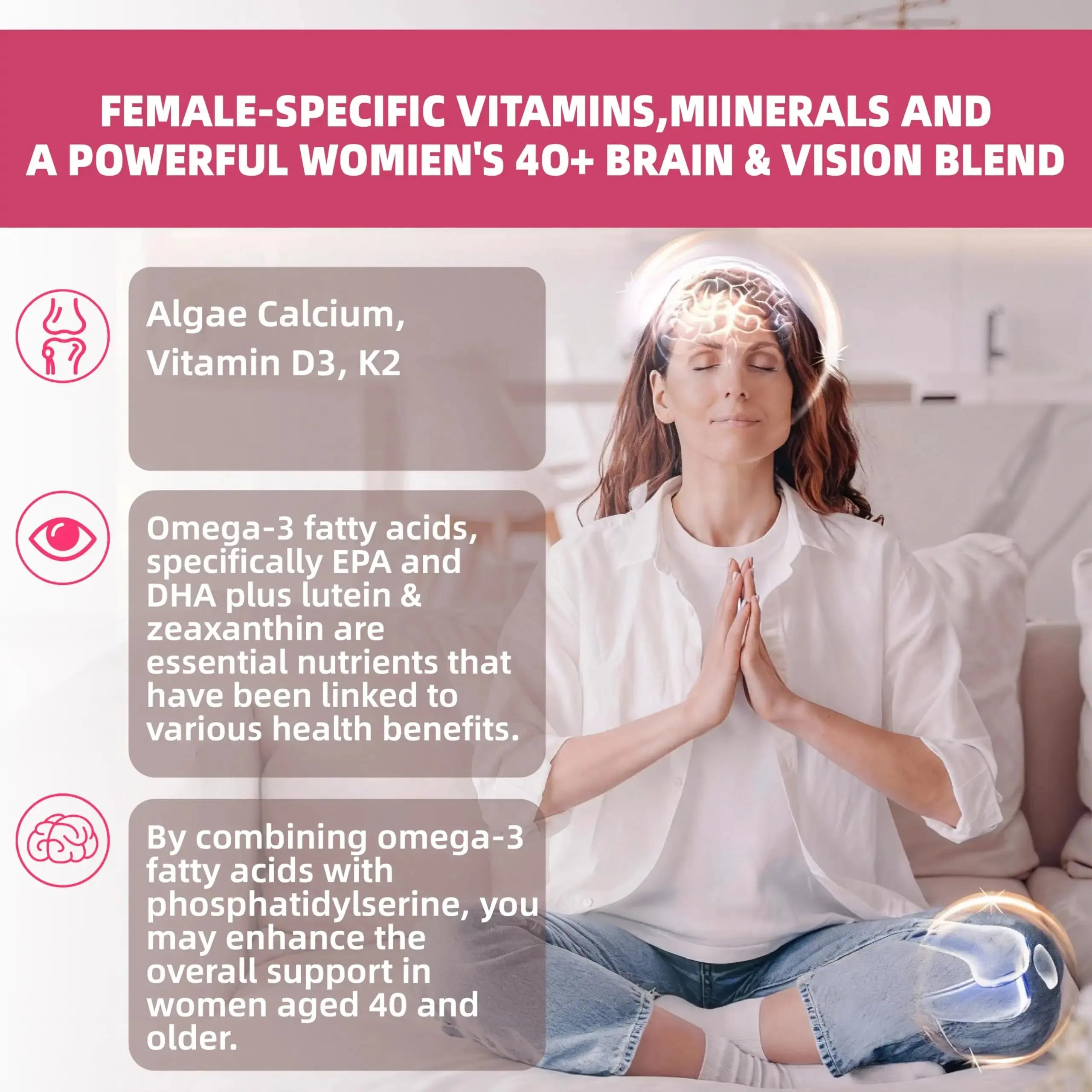 Multivitamin for Women Gummies for 40+ with Omega-3, Niacinamide, B-Complex, Lutein, Iron, Choline, Phosphatidylserine, Vitamin D3 Lerinettia Au supplements