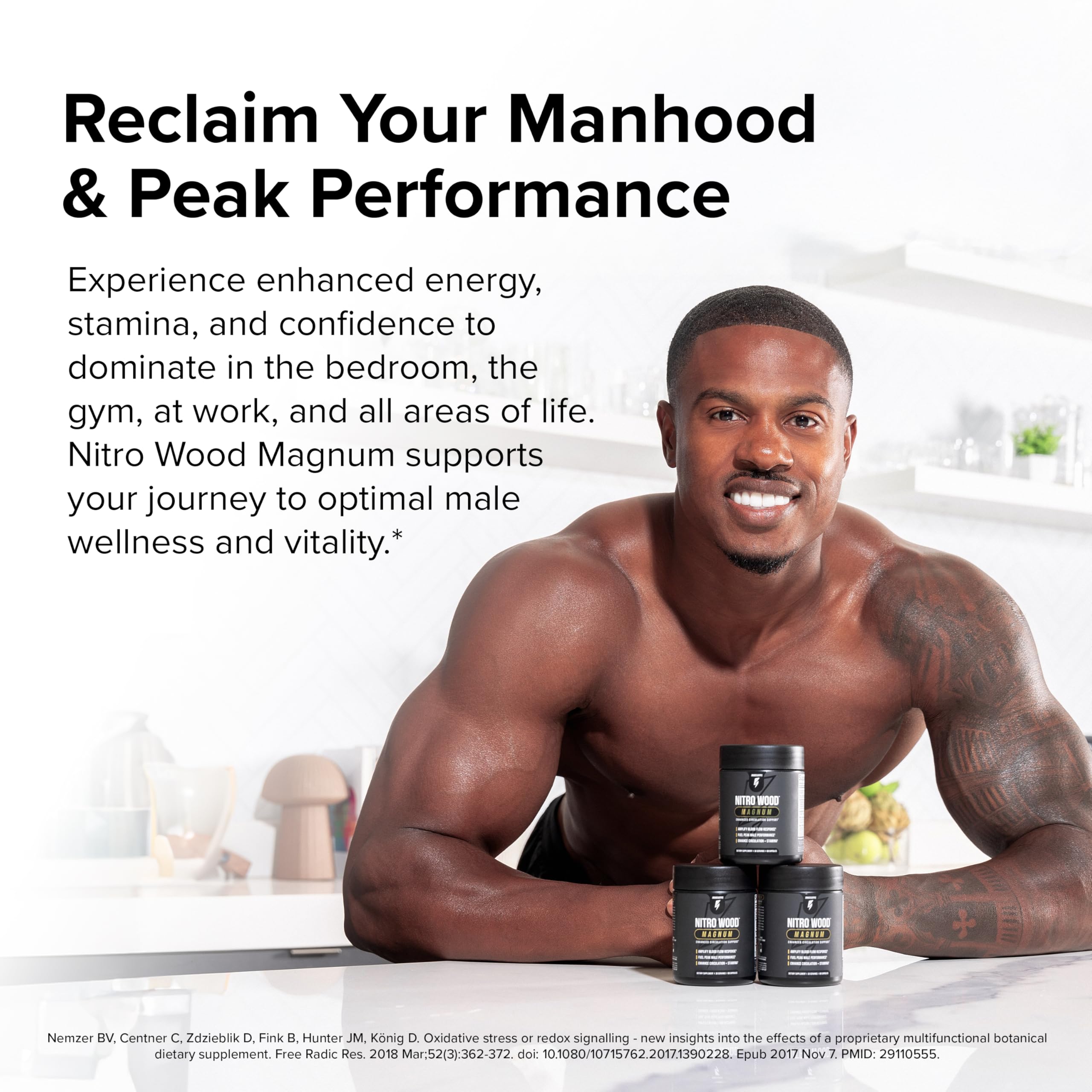 InnoSupps Nitro Wood Magnum – Nitric Oxide Booster for Men – Supports Blood Flow, Circulation & Male Performance – Stamina, Endurance & Size Support – 60 Veg Capsules
