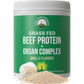 Grass Fed Beef Protein Powder + Organ Complex. Lactose Free Great Tasting Beef Protein Isolate. Animal Based Non Dairy No Whey Paleo Carnivore Supplement for Muscle Building. Vanilla Flavor Peak Performance Au supplements