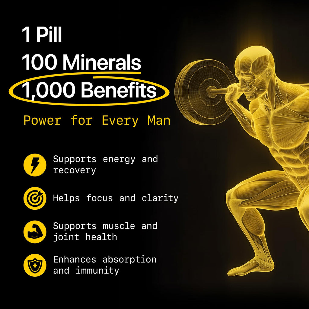 Menerals Mens Multivitamin – Powerful All in One Mineral Supplement for Men – Natural Trace Minerals with Fulvic Acid from Rich American Soil