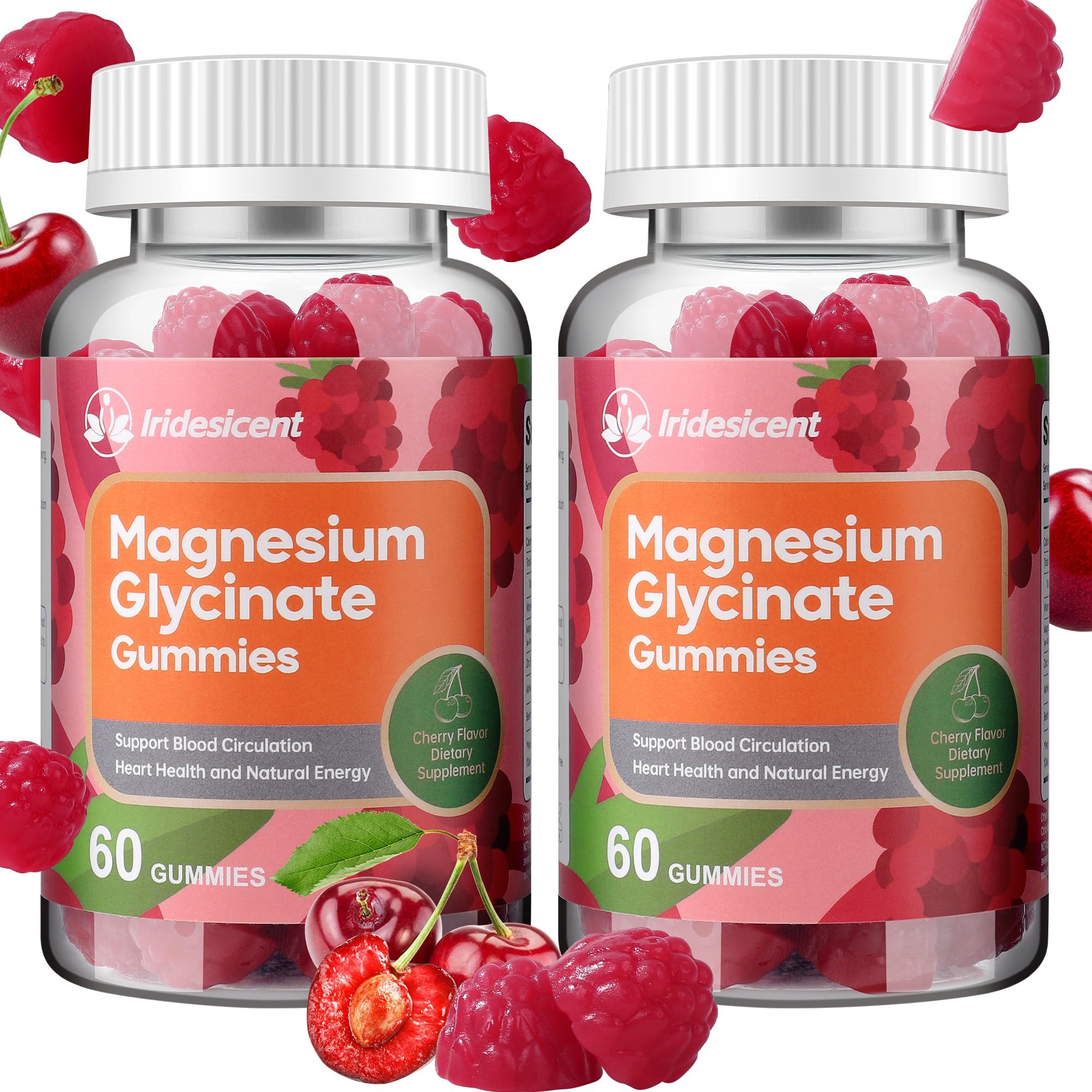 IRIDESICENT Magnesium Glycinate Gummies, Sugar Free Magnesium Supplement w/Ashwagandha, Zinc, Vegan Magnesium Glycinate Supplement for Adults
