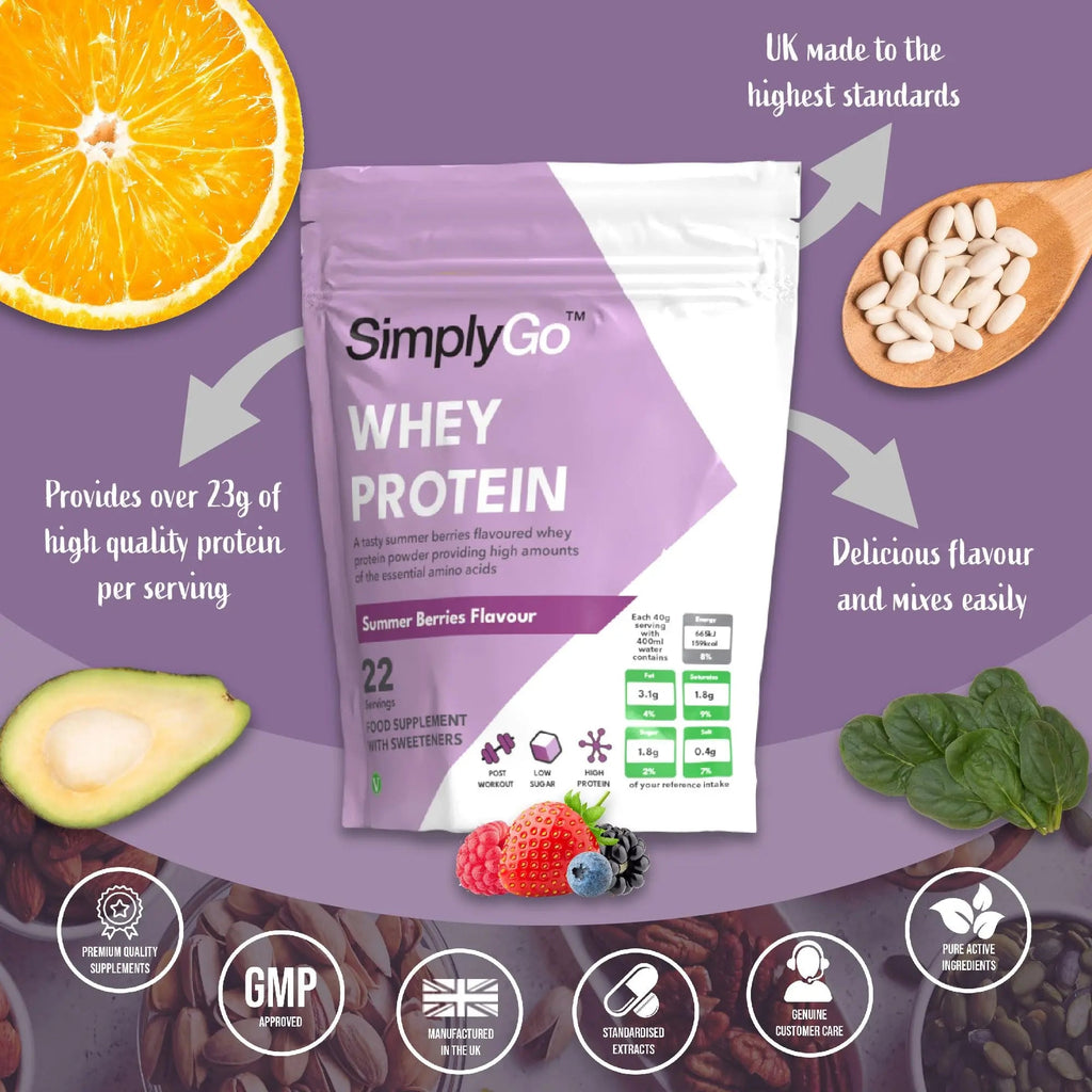 SimplyGo Whey Protein Powder | 900g | Simply Add 30g to Water, Juice or Shakes Simply Supplements Au supplements