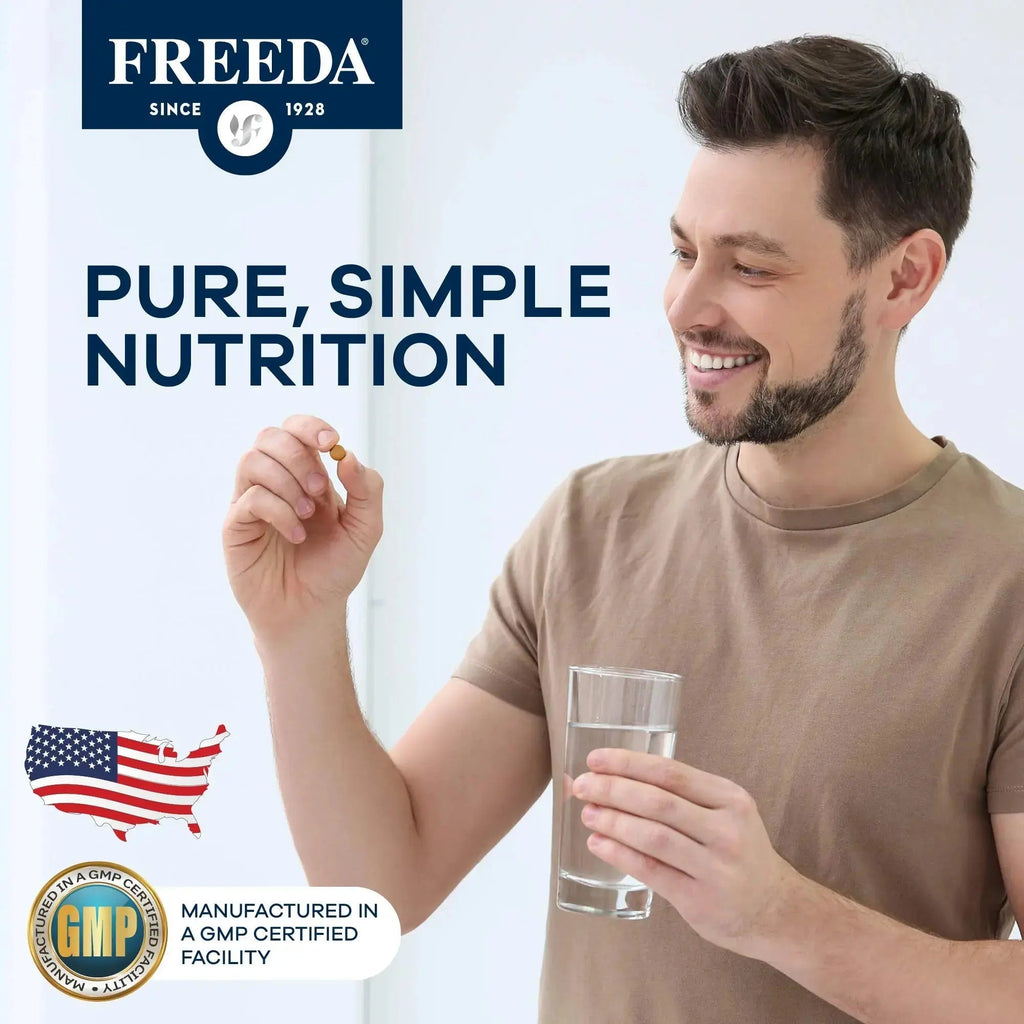 Freedavite Tiny Tablet - Moderate Multivitamin for Men and Women - Pure Vitamin A, C, D, E, B1, B2, B6, B12, Biotin, Calcium, Zinc, Iron, Magnesium FREEDA Au supplements