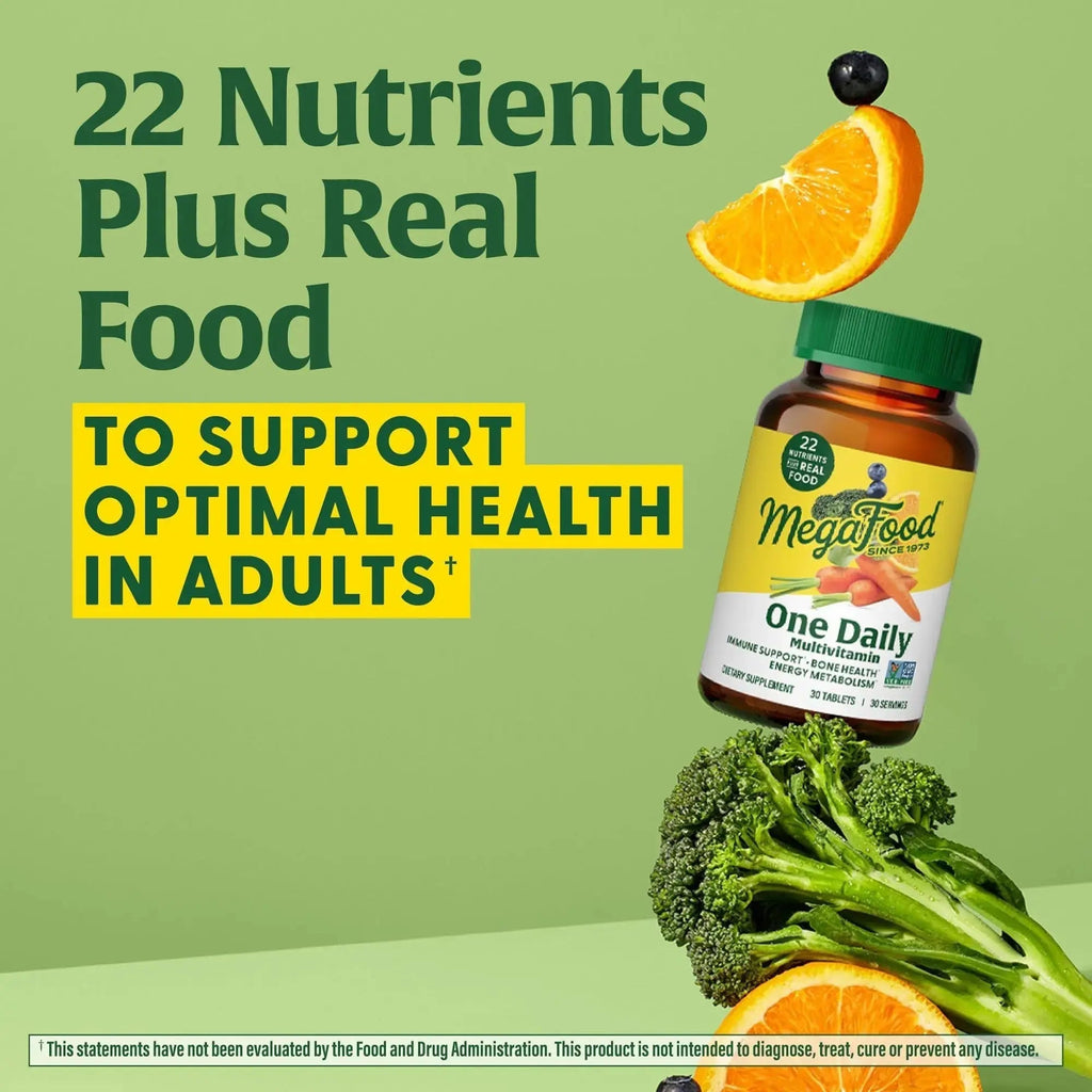 MegaFood One Daily Multivitamin for Women and Men, Immune Support Supplement with Real Food, Vitamin C & Vitamin B, Bone Health, Cellular Energy Metabolism, Vegetarian MegaFood Au supplements