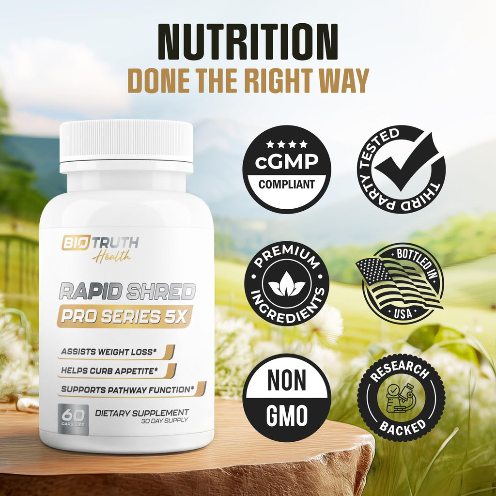 Nutrimend IQ Rapid Shred Pro Series 5X | Supports GLP-1 Pathway Function | Weight Loss Pills for Women & Fat Burner for Men + Appetite Suppressant Supplement