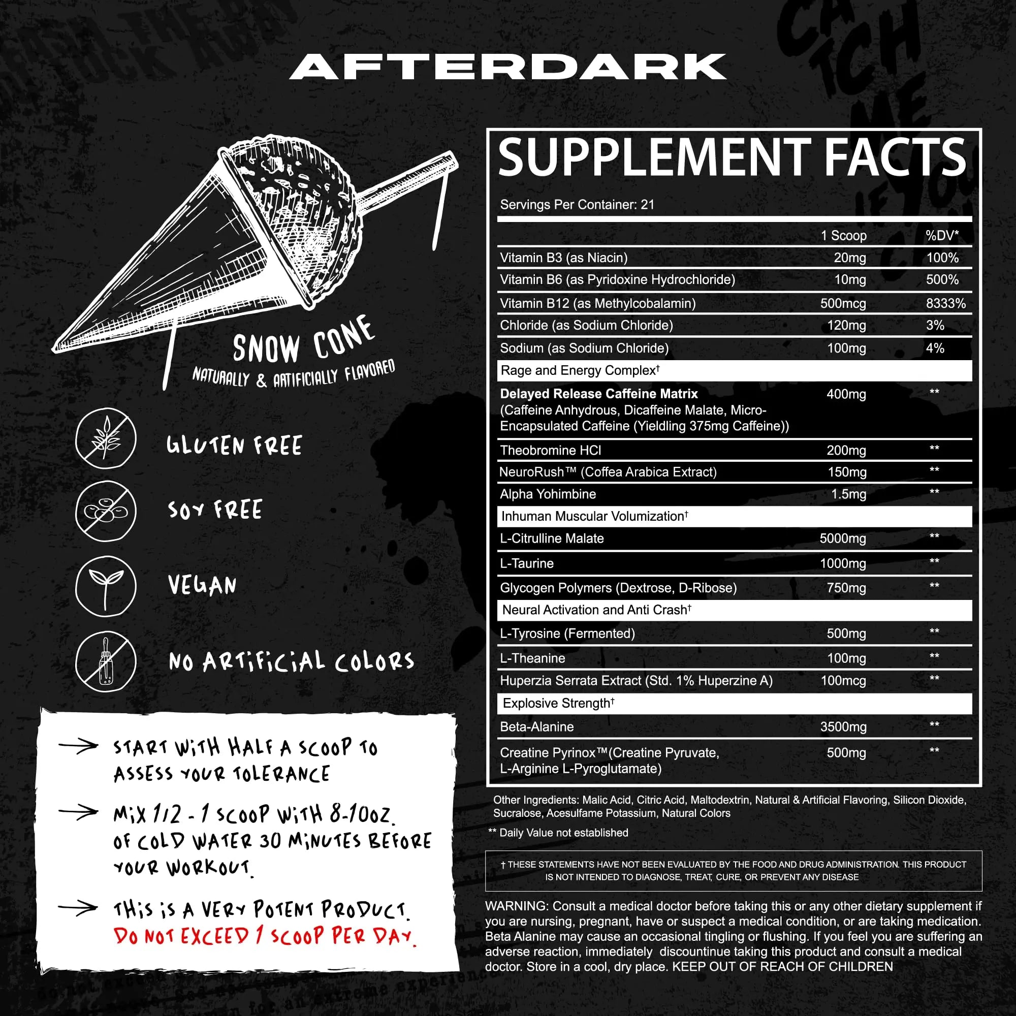 AFTERDARK INHUMAN Pre-Workout Powder, Enhanced Mind-Muscle Connection AFTERDARK Au supplements