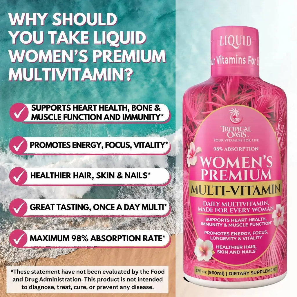 Premium Liquid Multivitamin for Women | Sugar Free Women’s Multivitamin | 100+ Vitamins, Minerals Tropical Oasis Au supplements
