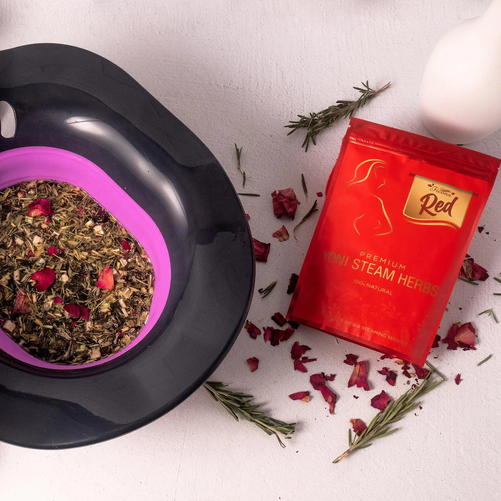 Fivona 4-in-1 Feminine Care Kit, Yoni Oil, Yoni Soap, Yoni Steaming Pot and Red Premium V Steam Herbs FIVONA Au supplements