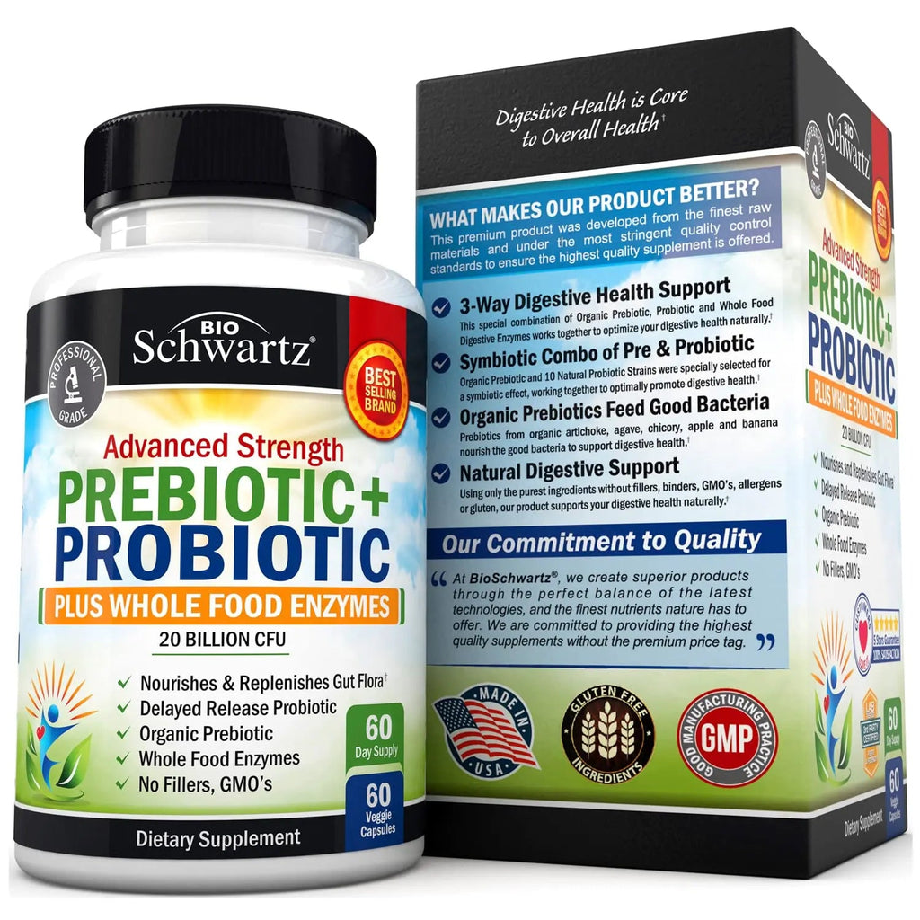 Prebiotics and Probiotic with Whole Food Enzymes for Adults Women & Men BioSchwartz Au supplements