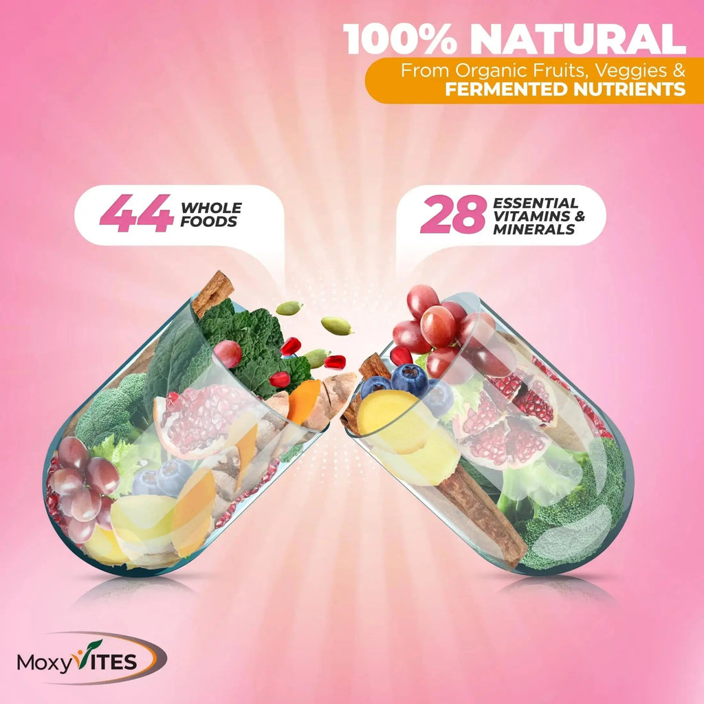 Methylated Multivitamin for Women with Iron - Womens Multivitamin with 44 Organic Whole Food & Fermented Nutrients MoxyVites Au supplements