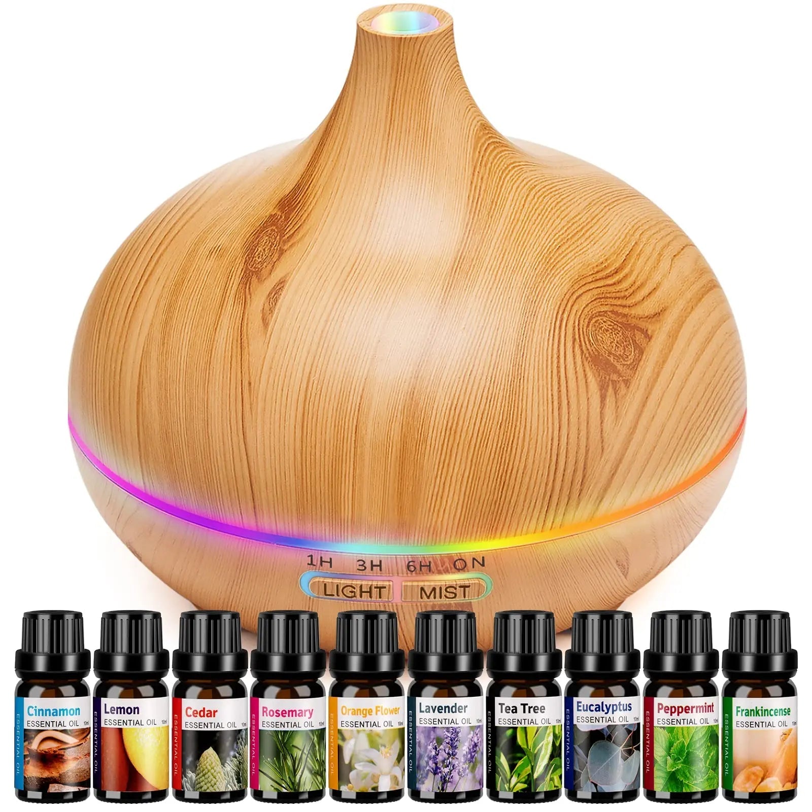 HLS 550ml Aroma Diffusers for Essential Oils Large Room with 10 Essential Oils,Ultrasonic Aromatherapy HLS Au supplements