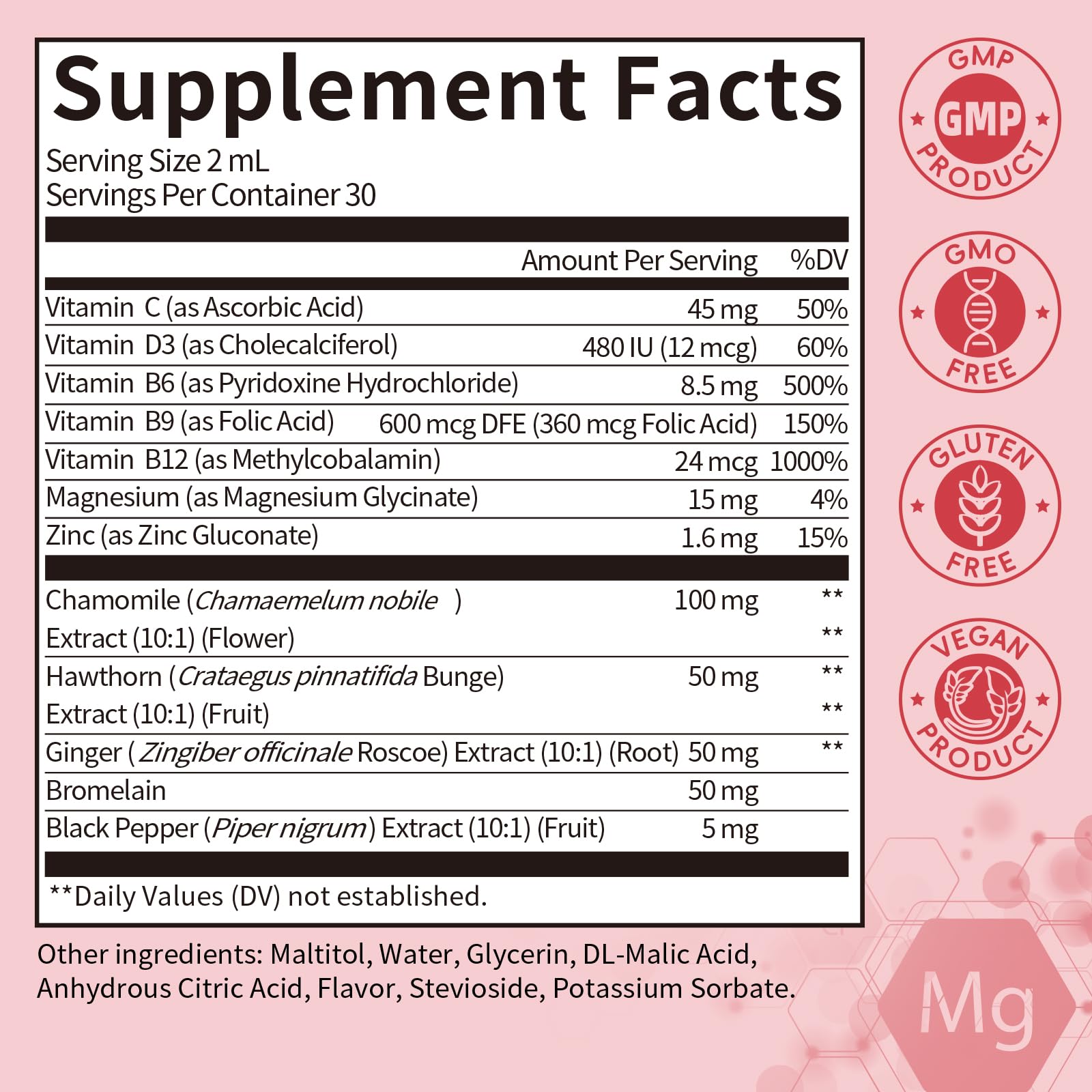 (2 Pack) Magnesium Glycinate Liquid with Chamomile, Hawthorn & Ginger for Stress Relief and Digestive Comfort, Fast Absorption, Non-GMO, Vegan Formula, Sugar Free, Strawberry Flavor, 4 Fl OZ GPGP GreenPeople Au supplements