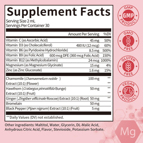 (2 Pack) Magnesium Glycinate Liquid with Chamomile, Hawthorn & Ginger for Stress Relief and Digestive Comfort, Fast Absorption, Non-GMO, Vegan Formula, Sugar Free, Strawberry Flavor, 4 Fl OZ GPGP GreenPeople Au supplements