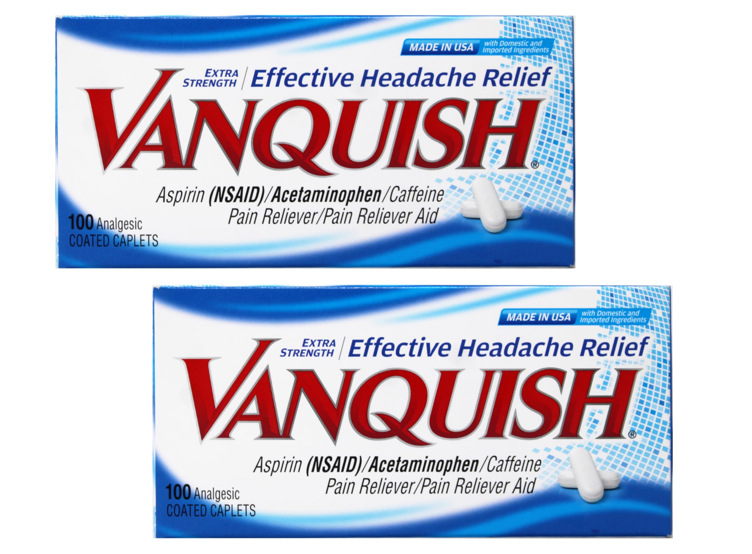 Vanquish Pain Reliever, 100 Count (Pack of 2) Vanquish Au supplements
