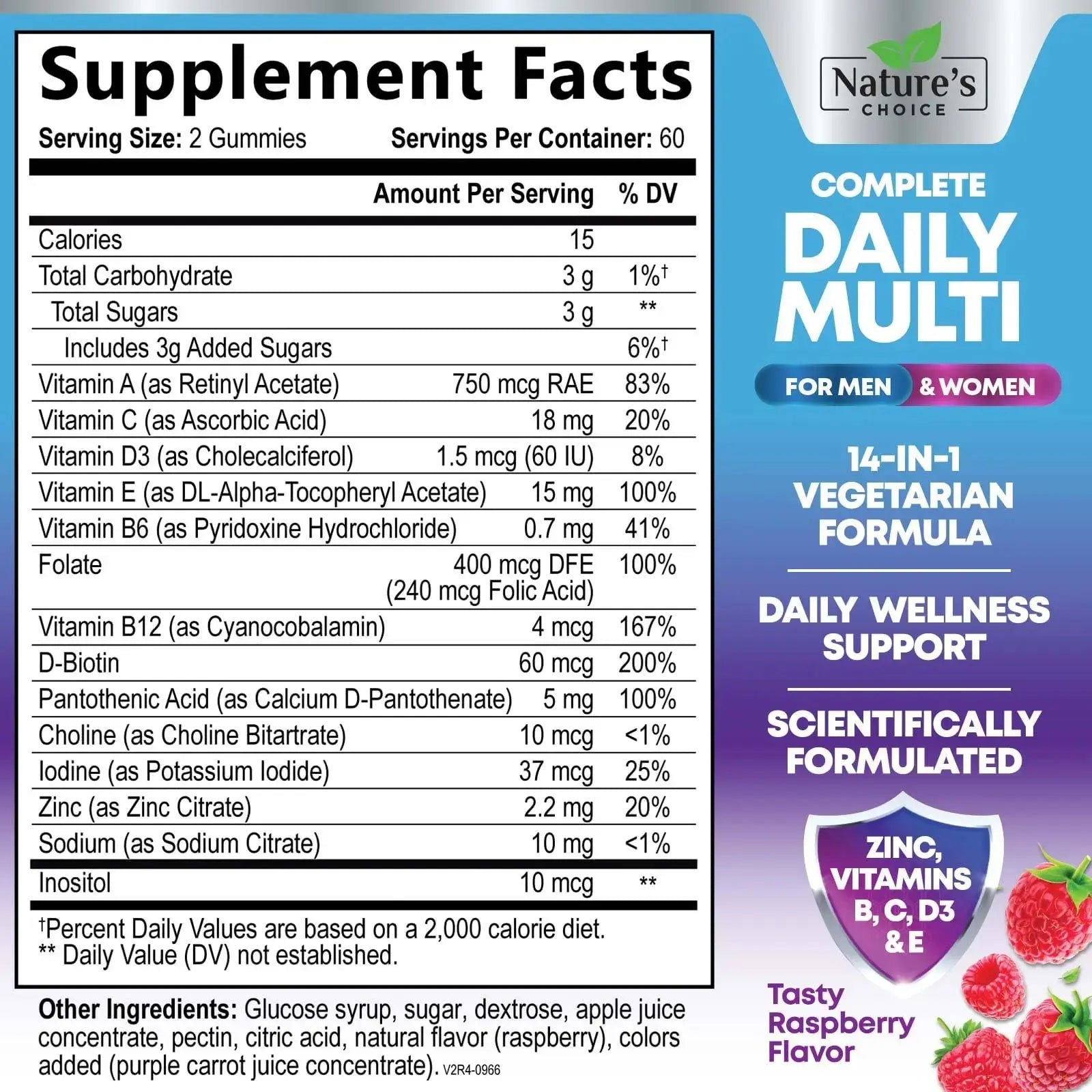 Multivitamin Gummies for Adults - Complete Adult Multivitamins Gummy with Essential Vitamins A, C, D, E, & High Potency B12 for Women & Men Nature's Choice Au supplements