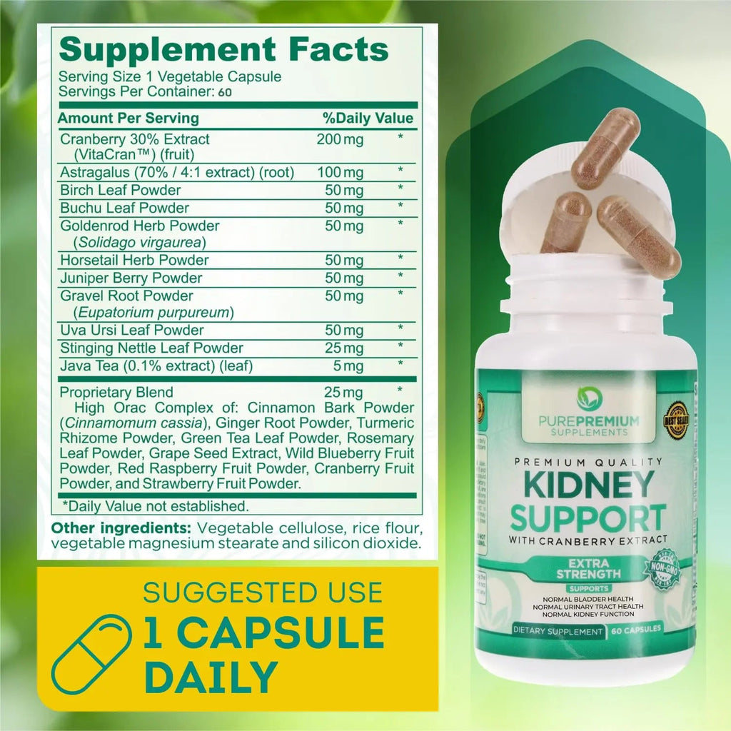 PurePremium Kidney Support Supplement with Cranberry Extract - Kidney Cleanse, Detox PurePremium Supplements Au supplements
