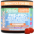 Clean Nutra Kids Probiotics Gummies with Prebiotics, Postbiotics, Digestive Enzymes, Akkermansia, Boswellia Serrata, Turmeric, Chicory – 60 Count – Plant-Based Supplement for Kids – PeachPop Flavor Clean Nutraceuticals Au supplements