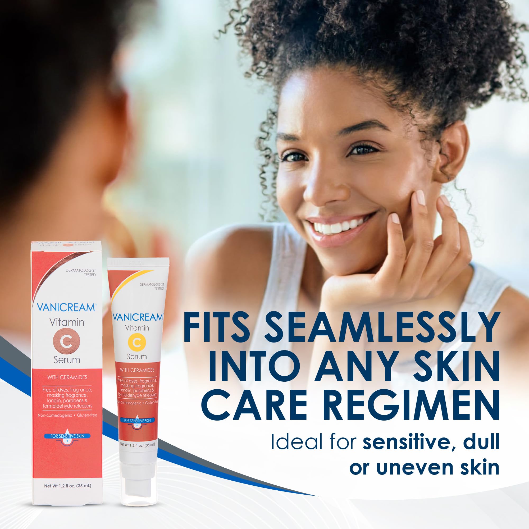 Vanicream Vitamin C Serum, 1.2 Fl Oz, Formulated without Common Irritants for Sensitive Skin, Milky and Lightweight Brightening Serum,