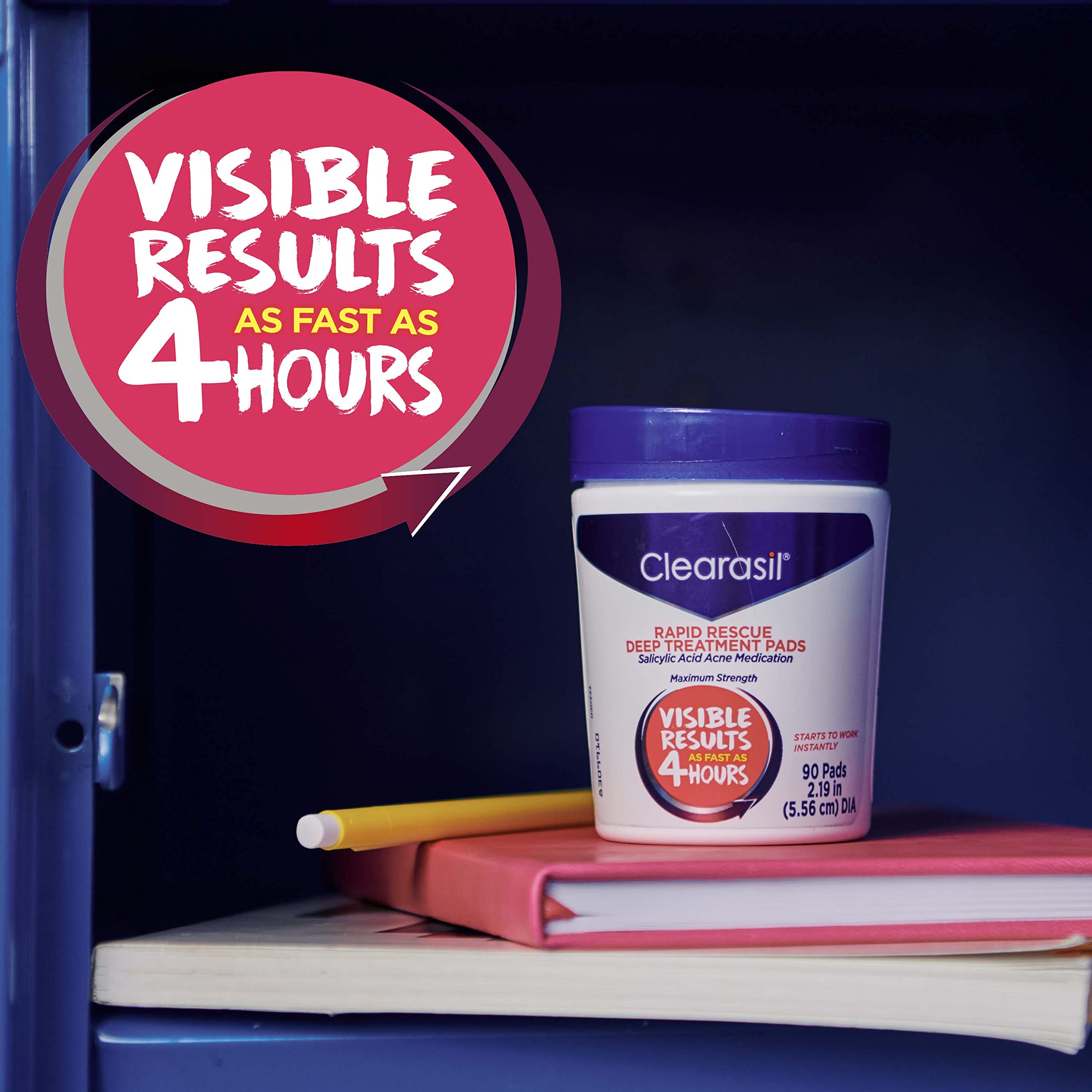 Clearasil Rapid Rescue Deep Treatment Acne Face Pads, Maximum Strenght with 2% Salicylic Acid Acne