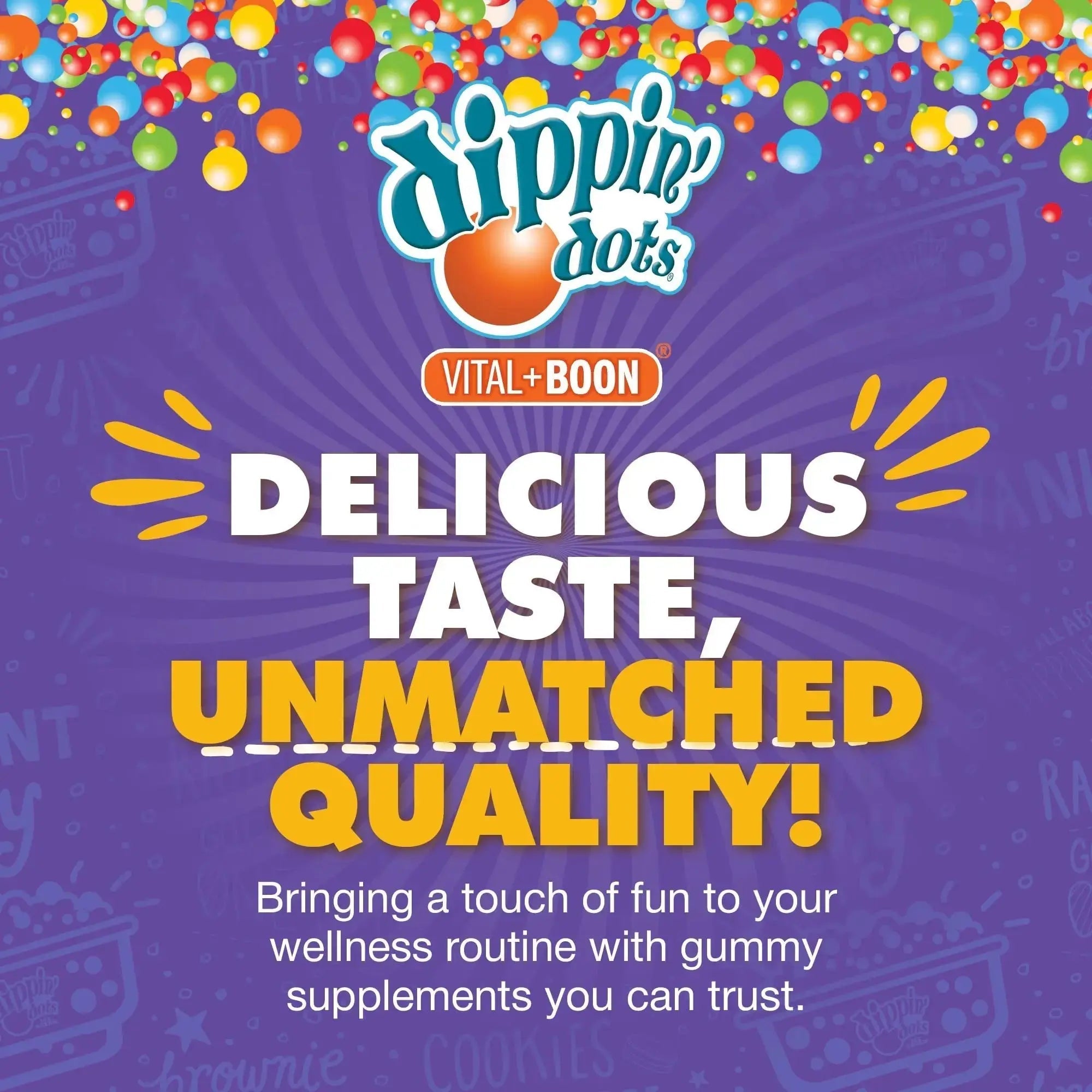 Vital+Boon Dippin' Dots - Multivitamin Gummies for Adults - Gummy Vitamins with Vitamin A, B6, C, D3, E & Folic Acid - Vegetarian Vital+Boon Au supplements