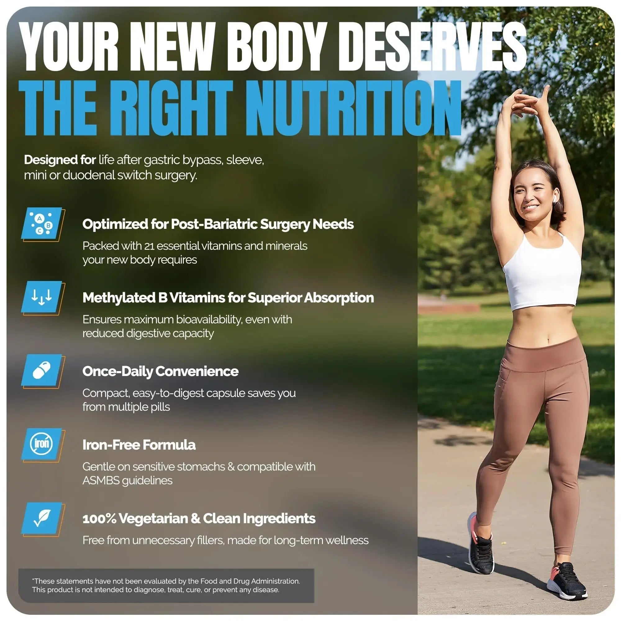 Shiny Leaf Methylated Bariatric Multivitamin Without Iron – Vitamins for Gastric Bypass & Sleeve, 1 Daily Capsule W Methylated Folate Shiny Leaf Au supplements