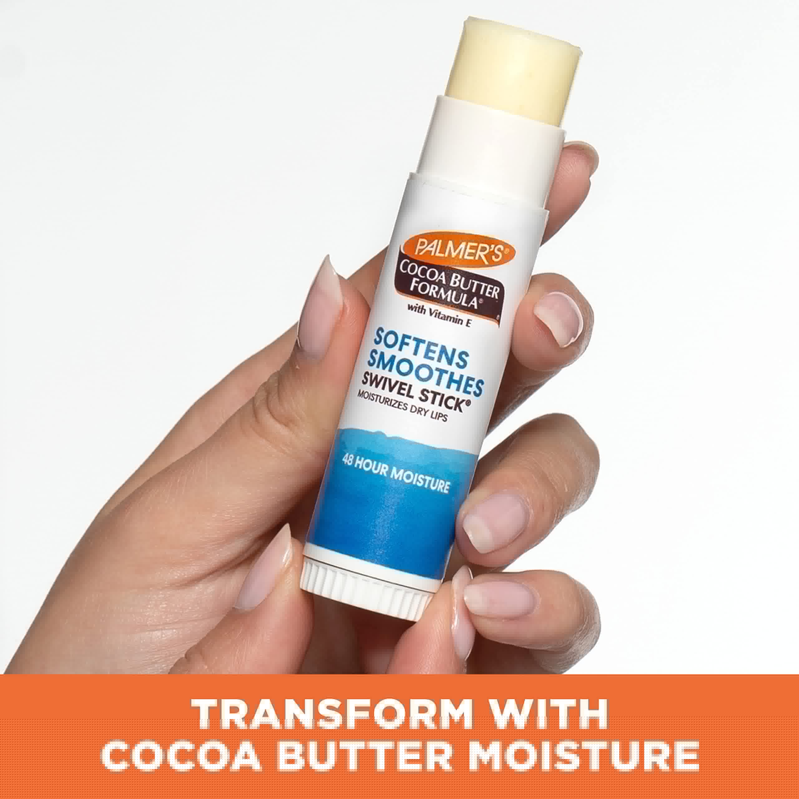 Palmer's Cocoa Butter Formula Moisturizing Swivel Stick with Vitamin E, Lip Balm for Valentine's Day, Face & Body Moisturizer Stick