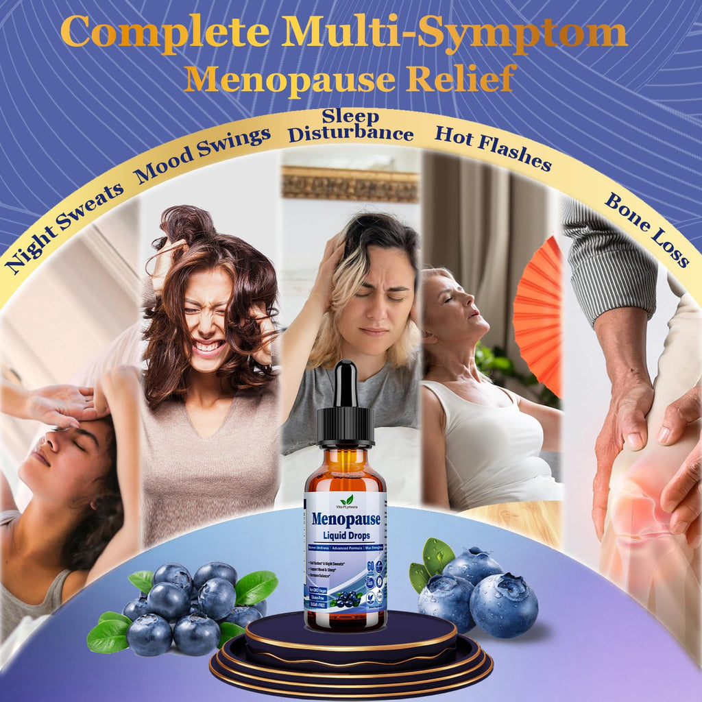 Menopause Supplements Liquid Drops, 8-in-1 Menopause Vitamin w. Black Cohosh, Ashwagandha, D3 B6 Multivitamin for Hot Flash, Night Sweats, Hormone Balance & Mood Support for Women Over 40 Vita PLynxera Au supplements
