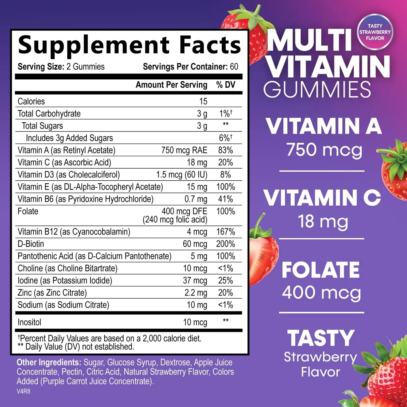 Multivitamin Gummies for Adults - Daily Adult Multivitamins Gummy with Vitamins A, C, D, B12 for Women & Men Nature's Nutrition Au supplements