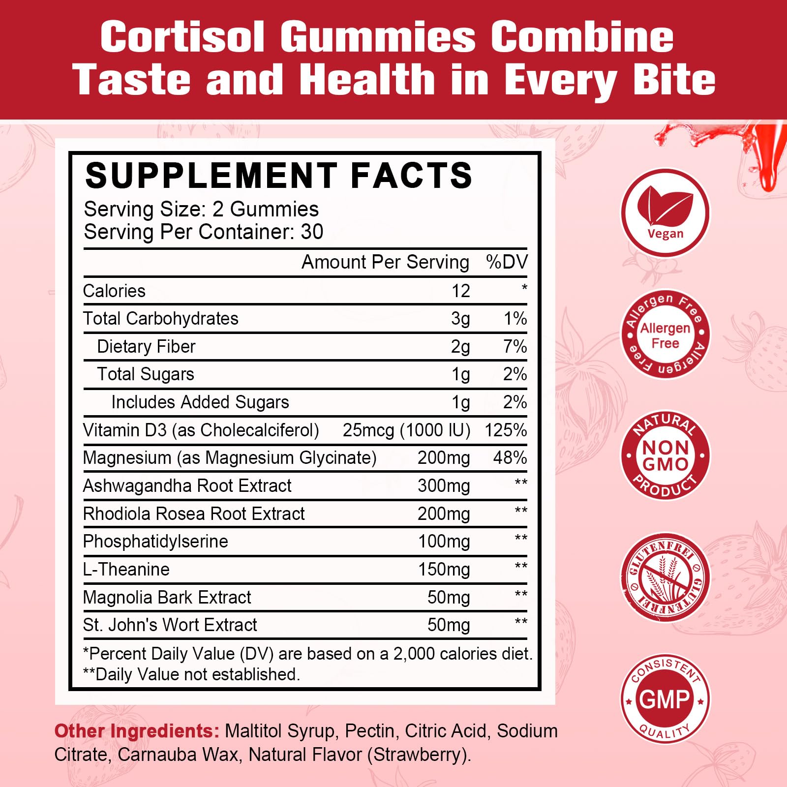 JIANKYTZ Cortisol Gummies for Women with Ashwagandha, Rhodiola Rosea, L-Theanine, Magnesium, Vitamin D3 for Zzz Support, Balanced Cortisol, Vegan, 60 Gummies JIANKYTZ Au supplements