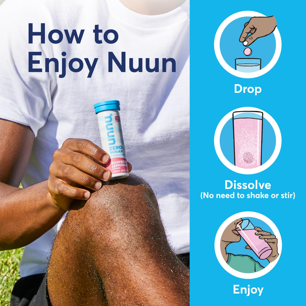 Nuun Zero Sugar Hydration Electrolyte Tablets - Sodium, Potassium, Chloride, Calcium, Magnesium, Light & Delicious Fruit Flavors, No Sugar, Gluten Free, Vegan,