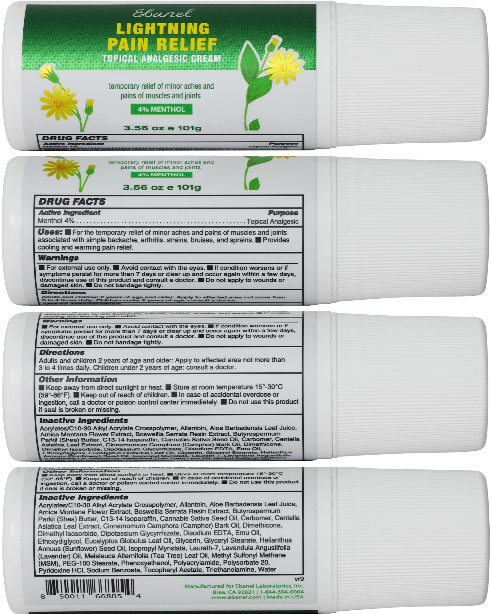 Ebanel Pain Relief Roll On for Arthritis, Foot, Back, Joint, Neck, Strains & Sprains with Menthol, Camphor, Arnica, Emu Oil, MSM, Boswellia, Targeted Muscle Pain Relief Roll On Ebanel Au supplements
