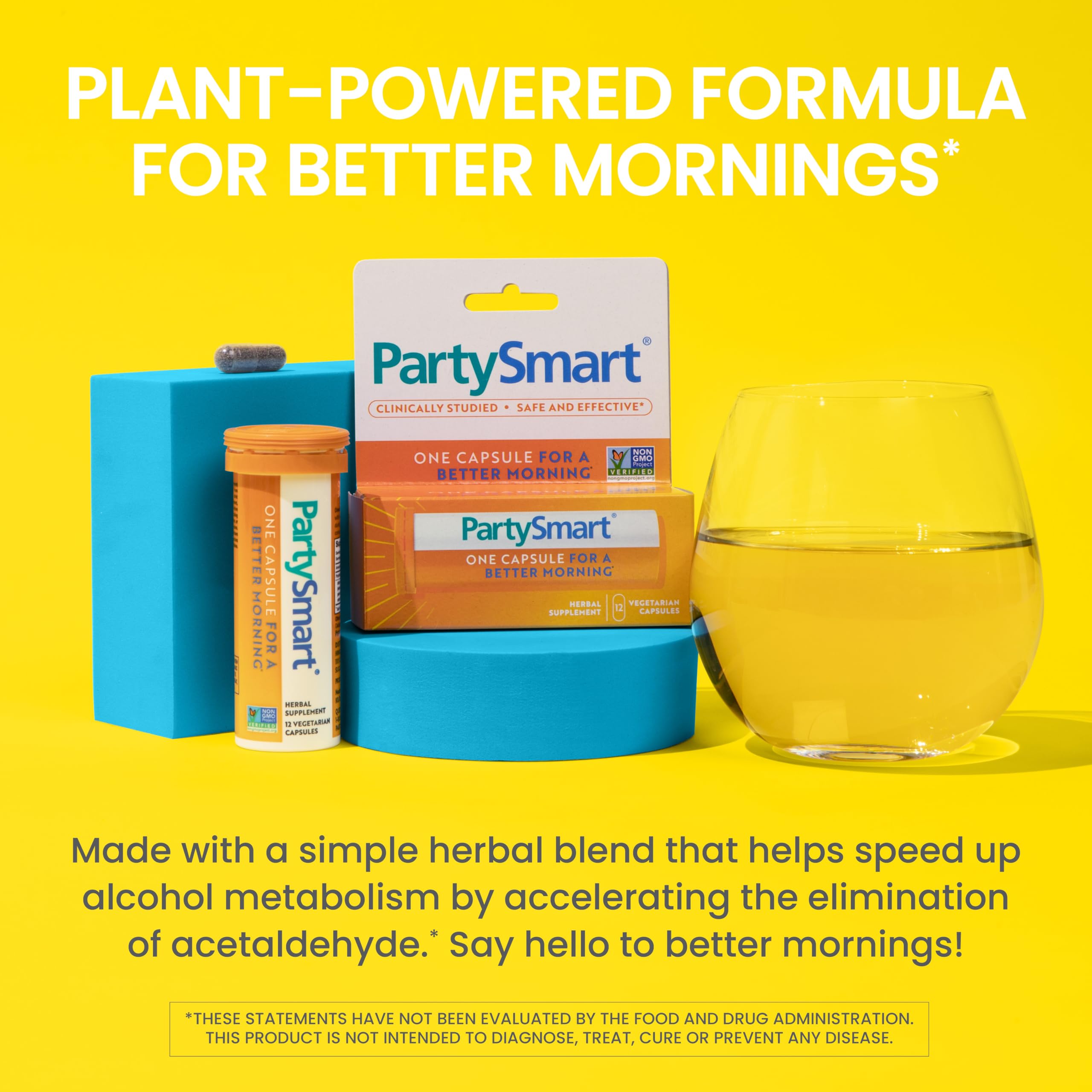 Himalaya PartySmart, 12 Capsule Tube - Alcohol Breakdown Liver Support for a Better Morning After Drinking - Plant Based, Vegan, Non-GMO