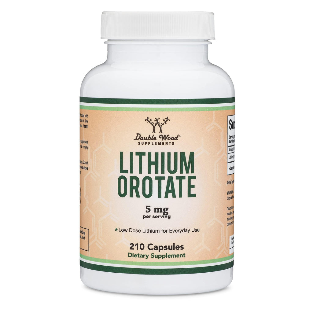 Lithium Orotate 5mg of Elemental Lithium for Cognition and Brain Health, 210 Capsules (Third Party Tested, Vegan Safe, Non-GMO) by Double Wood Supplements Double Wood Supplements Au supplements