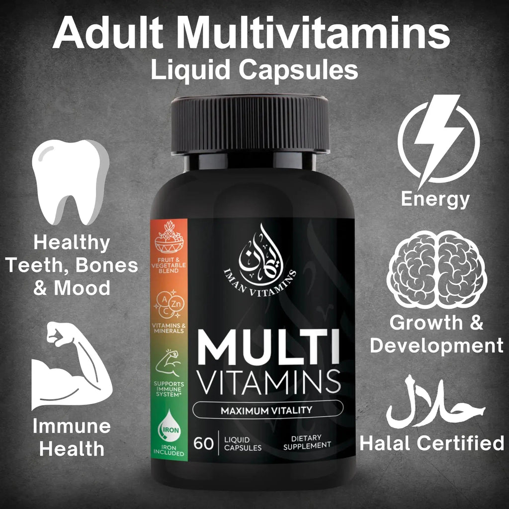 Iman Vitamins Halal Complete Multivitamin Capsules for Adults Men & Women | 42 Fruit & Vegetable Blend Iman Vitamins Au supplements