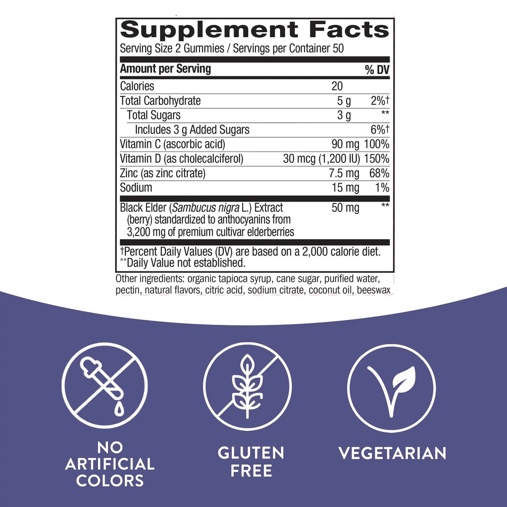 Nature's Way Sambucus Elderberry Gummies - Immune Support Supplement for Kids Nature's Way Au supplements