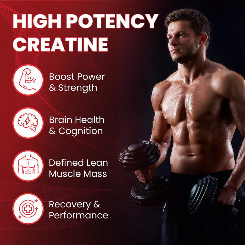 Creatine Monohydrate 5000mg Gummies, Pre-Workout 5g Creatine Gummy Supplement for Men & Women: Muscle Builder & Energy Boost, Sugar Free, Vegan, Strawberry Flavor, (120 Count) Made in USA Nature's Evergreen Au supplements